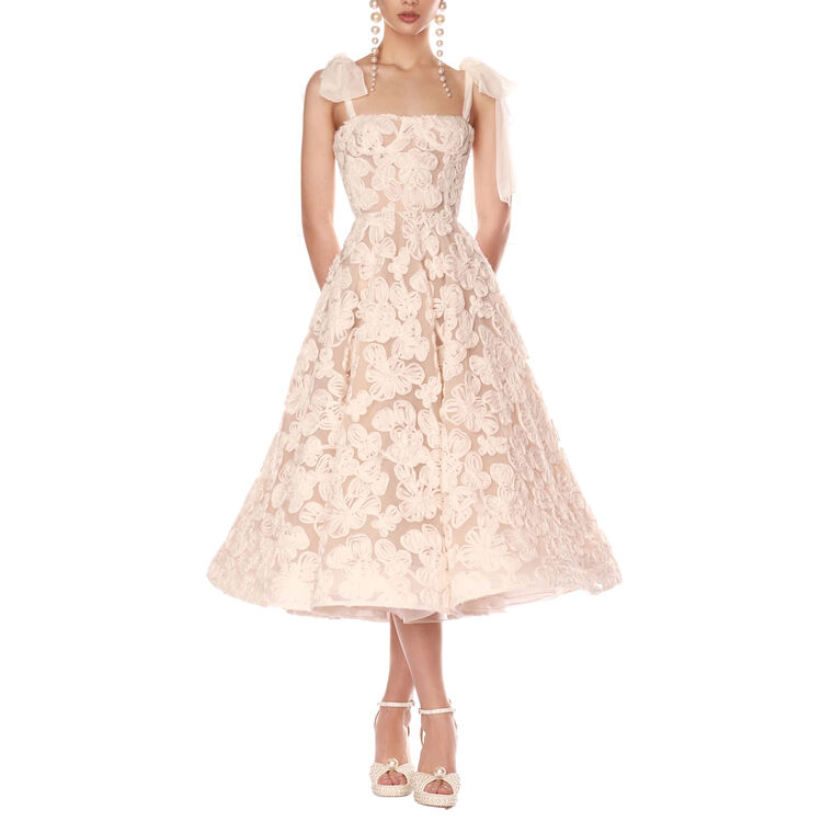 Sabrina Sleeveless Bow Strap Midi Dress image number null