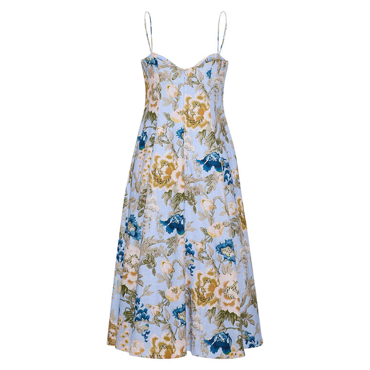 Cherry Sleeveless Paneled Midi Dress image number null