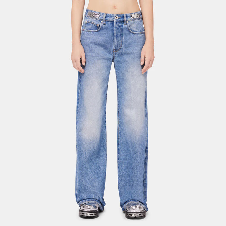 1969 Disc Embellished Flared Jean image number null