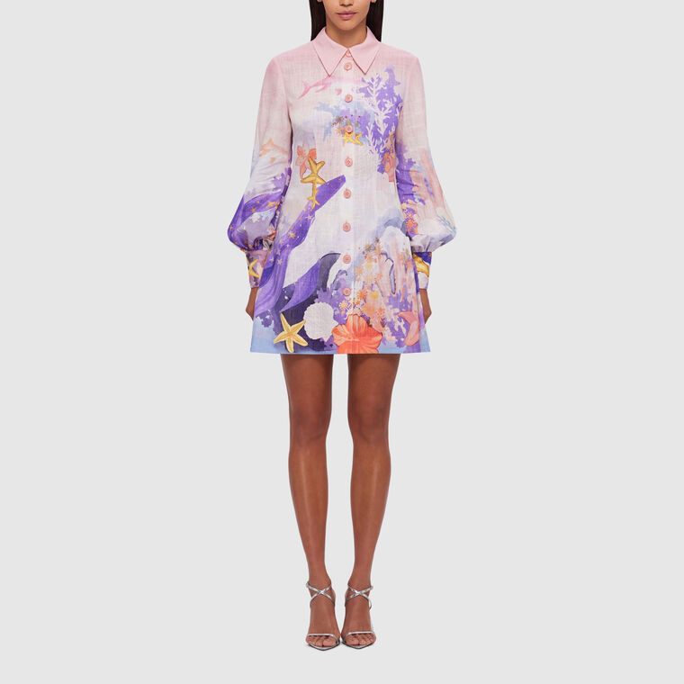 Luminous Linen Mini Dress image number null