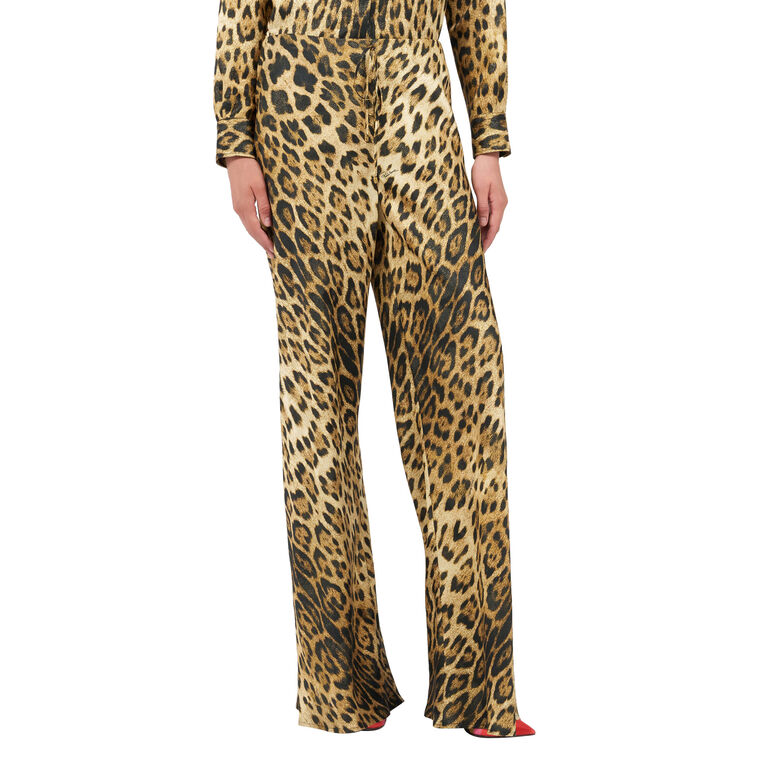 Leopard Print Palazzo Trousers image number null
