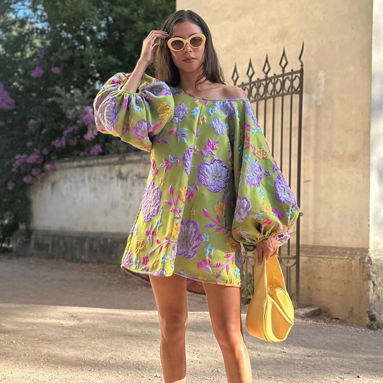 Good Luck Long Sleeve Mini Dress image number null