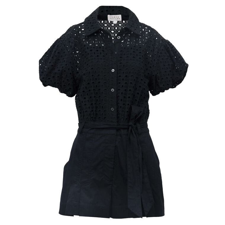 Estrella Puff Sleeve Romper image number null