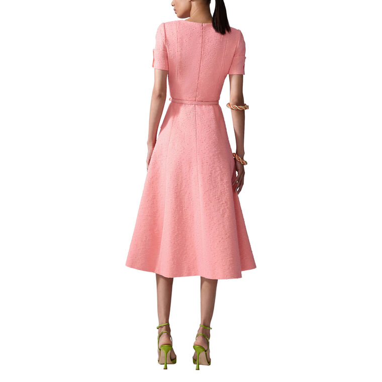 Embroidered Slub-Cotton Midi Dress image number null
