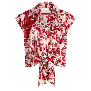 Floral Ribbons Sleeveless Mari Blouse