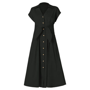 Josephine Short Sleeve Button-Front Midi Dress