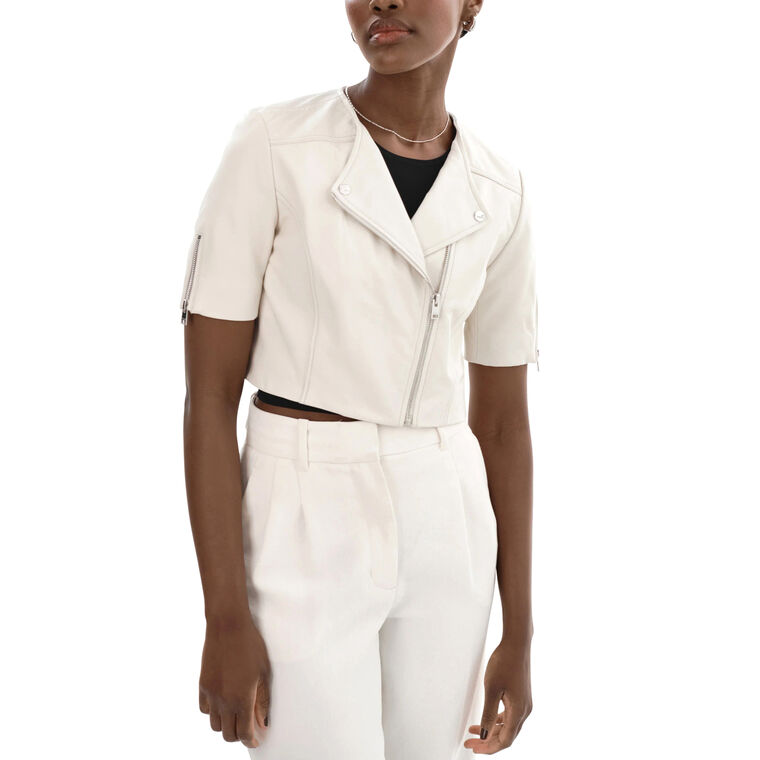 Kirsi Cropped Biker Jacket image number null