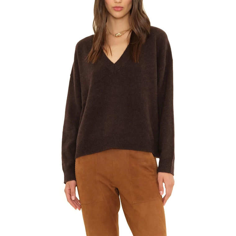 Jodie Long Sleeve V-Neck Cashmere Sweater image number null
