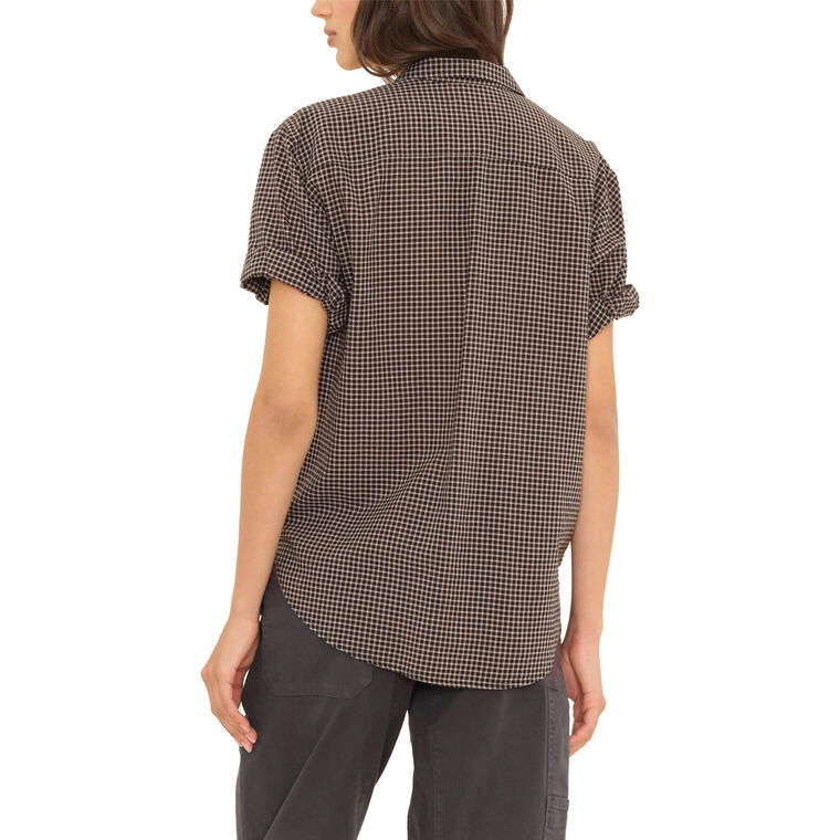 Channing Short Sleeve Gingham Button-Down Shirt image number null