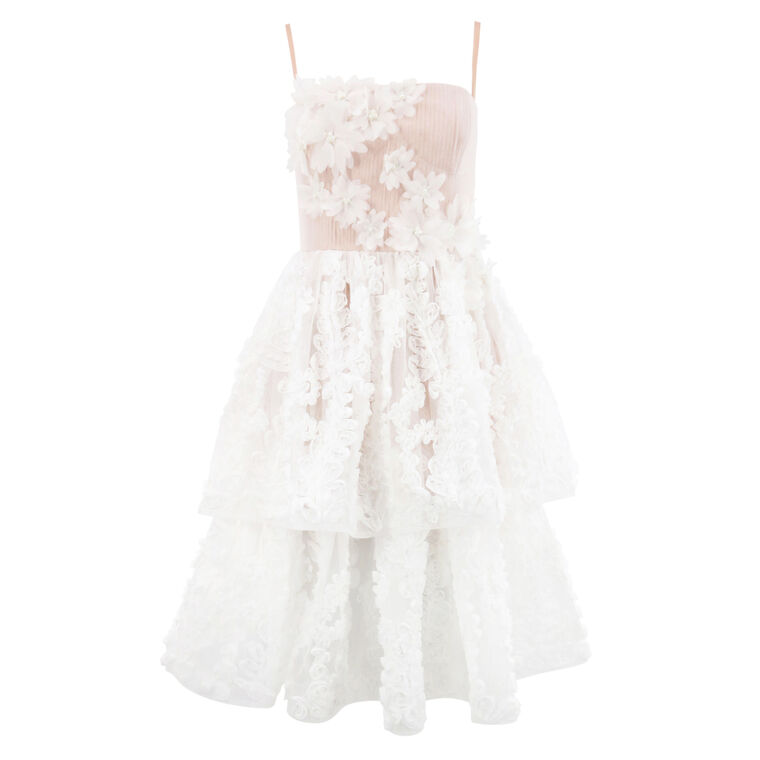 Juliette Sleeveless Floral Embroidered Tiered Midi Dress image number null