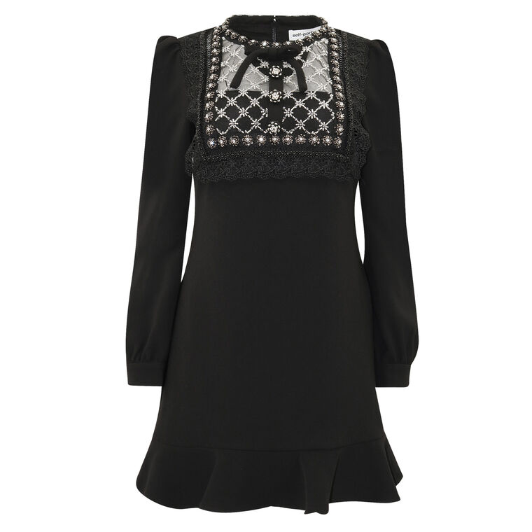 Black Crepe Embellished Tunic image number null