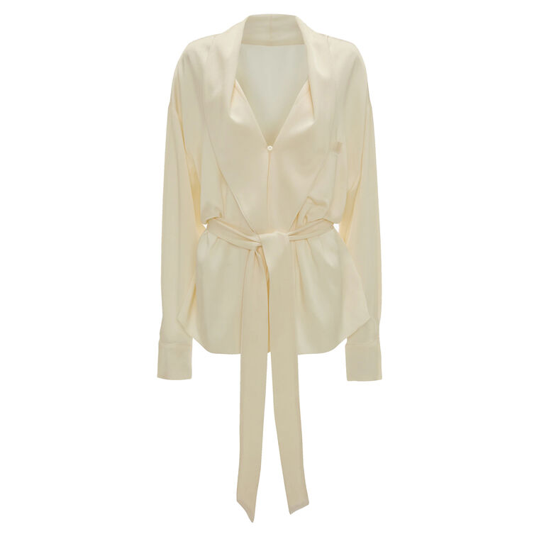 Long Sleeve Pyjama Wrap Blouse image number null