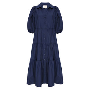 The Antigua Balloon Sleeve Midi Dress