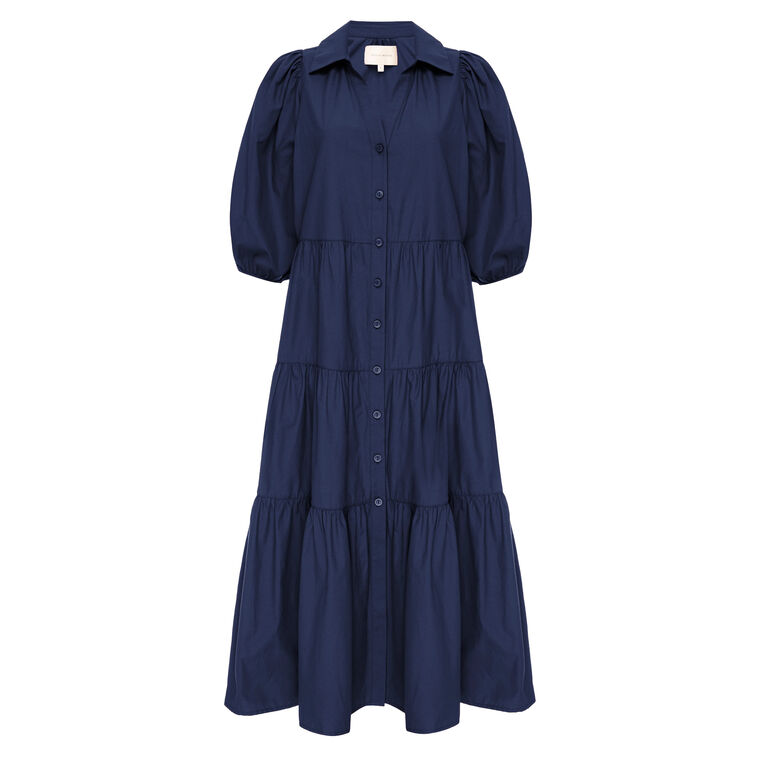 The Antigua Balloon Sleeve Midi Dress image number null