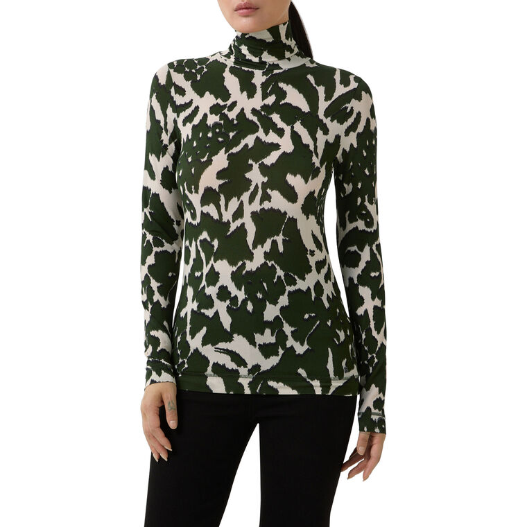 Andriana Long Sleeve Printed Turtleneck Top image number null