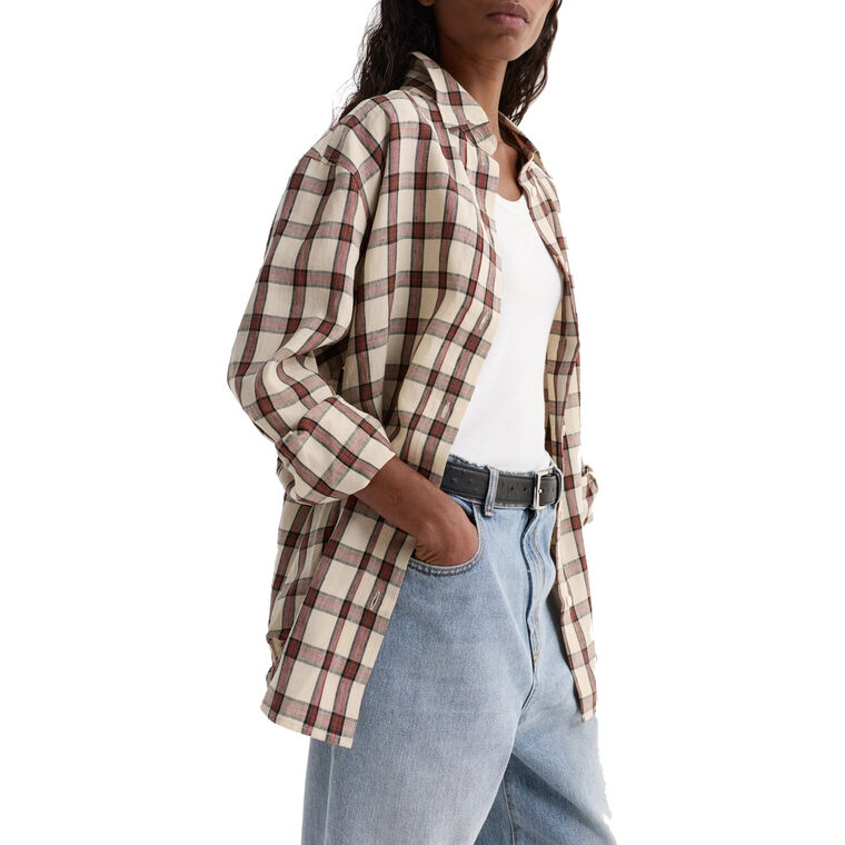 Long Sleeve Oversized Check Shirt image number null