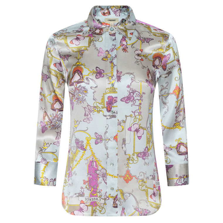 Dani 3/4 Sleeve Silk Blouse image number null