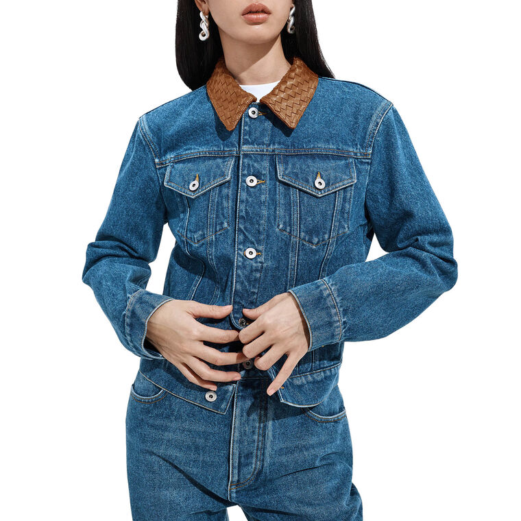 Indigo Denim Trucker Jacket image number null