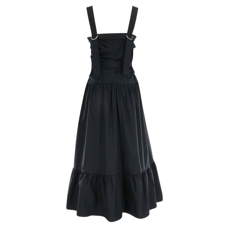 Natalie Stretch-Cotton Tie-Waist A-Line Midi Dress image number null