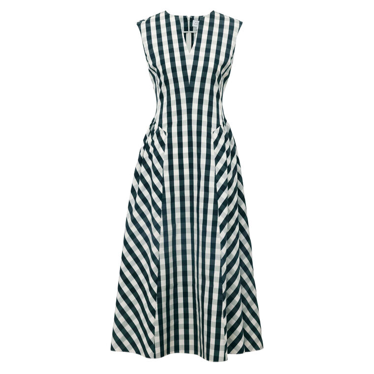 knee length dresses for ladies Tanya Taylor Evette Linen & Silk-Blend Mini Dress, Metallic / 2