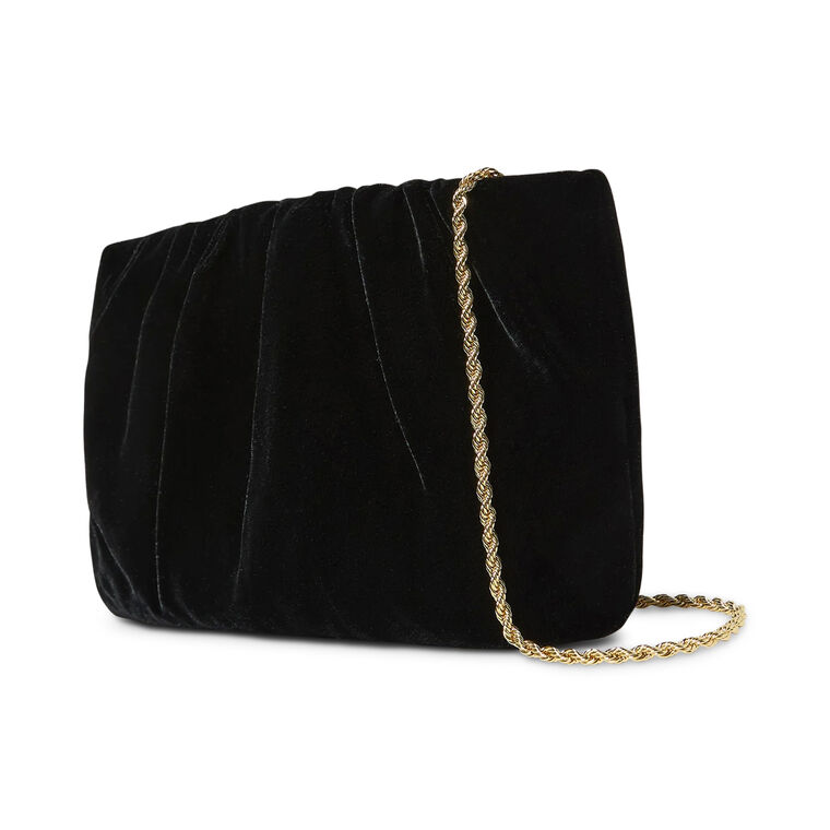 Serena Gathered Velvet Clutch image number null