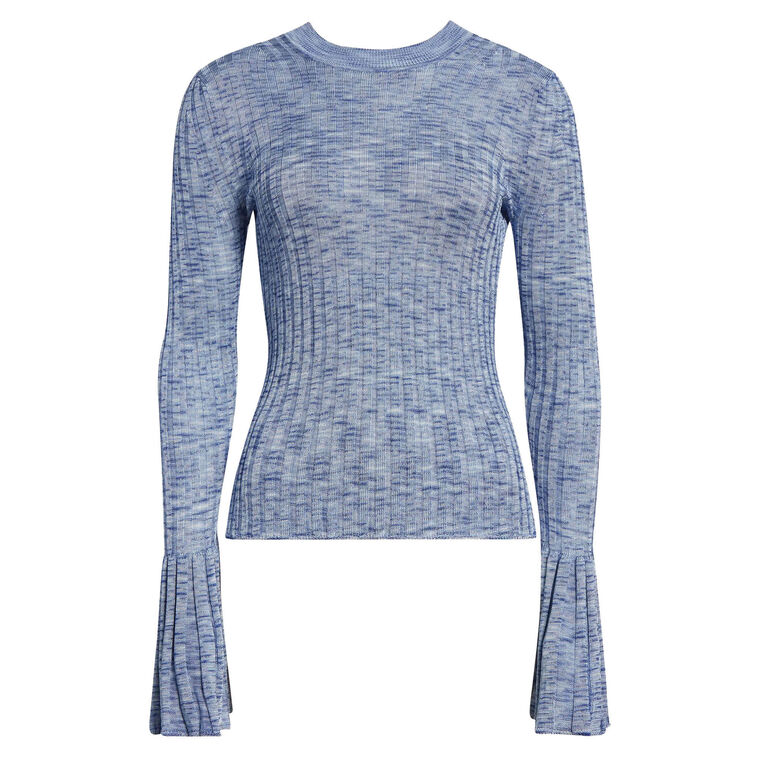 Mouline Long Bell Sleeve Knit Sweater image number null