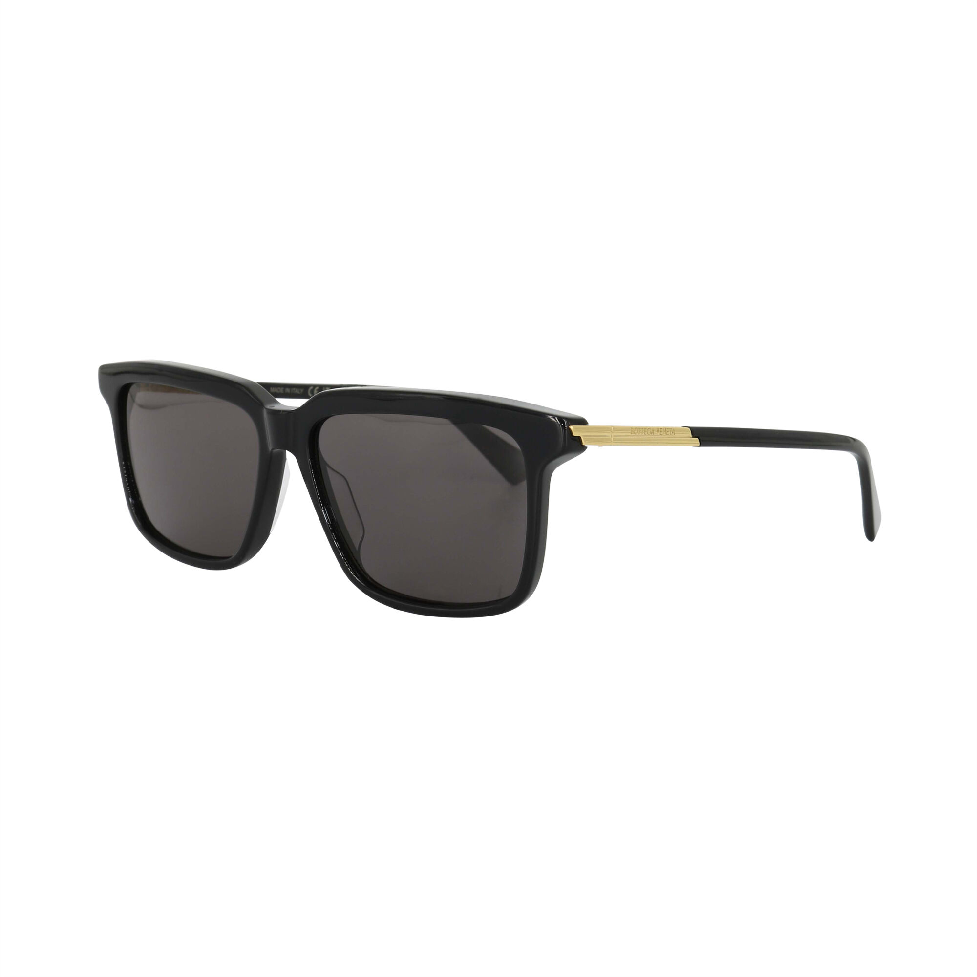 Bottega Veneta Rectangular Gold Temple Sunglasses | Tootsies