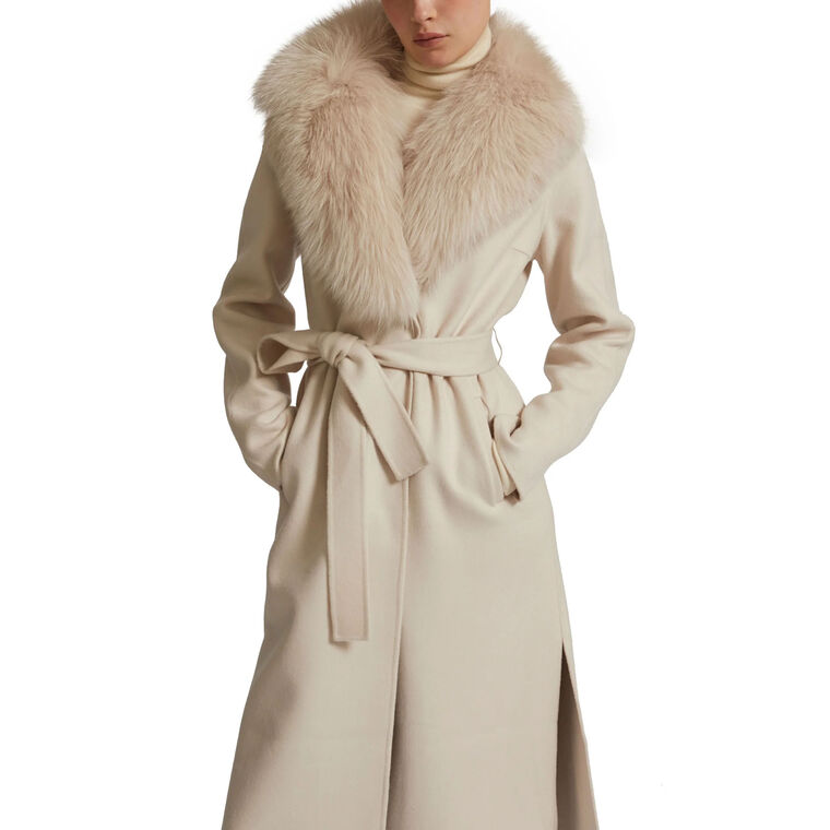 Fox Collar Cashmere Wool Coat image number null
