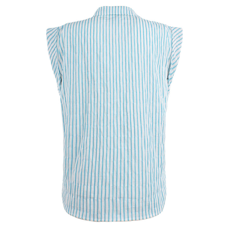 Daryl Cap Sleeve Shirt In Textured Stripe image number null