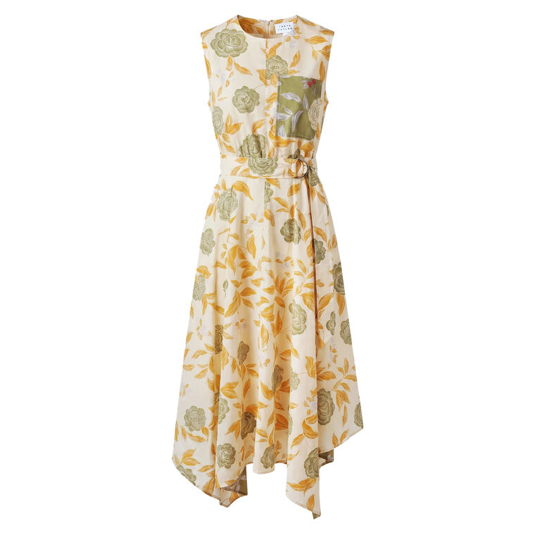 Myra Sleeveless Handkerchief Hem Midi Dress image number null