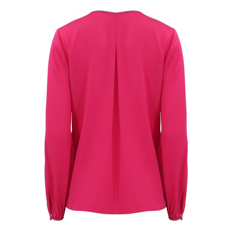 Eliza Stretch Silk Tieneck Blouse image number null