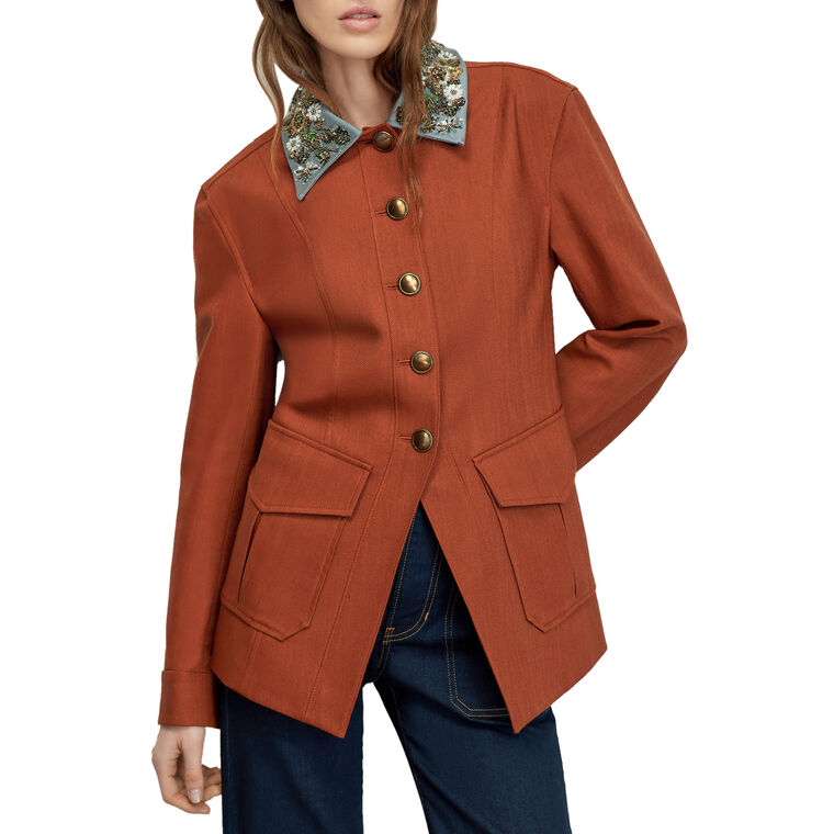 Laramie Beaded Collar Dickey Jacket image number null