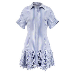 Ema Short Sleeve Belted 3D Ruffle Hem Mini Dress