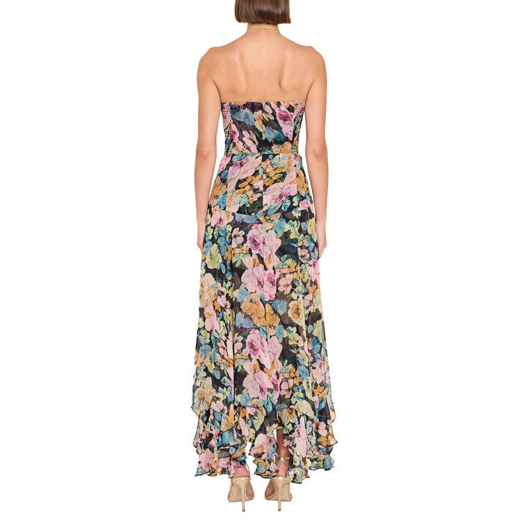 Monterey Strapless Floral Midi Dress image number null