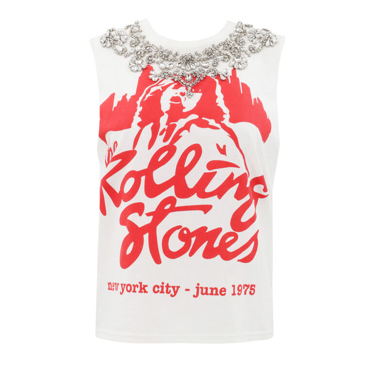 Rolling Stones Embellished Muscle Tank image number null