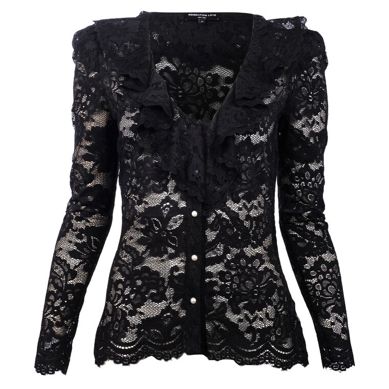 Corsa Long Sleeve Lace Top image number null