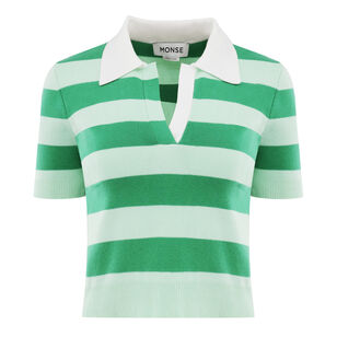 Striped Knit Polo Top Striped Knit Polo Top