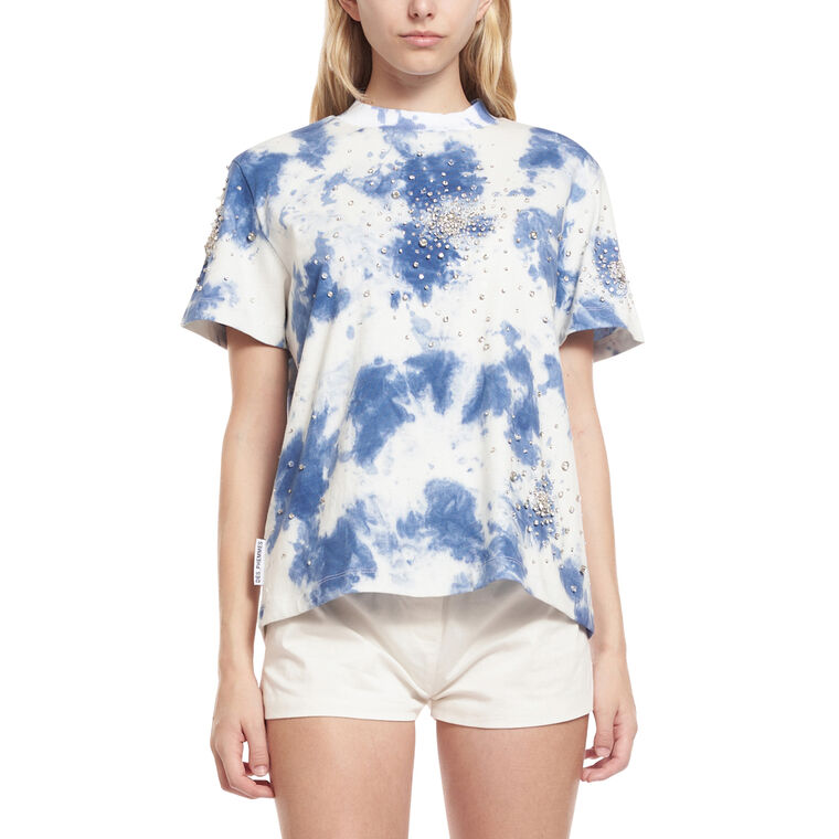 Tie Dye Splash Embroidery Tee image number null