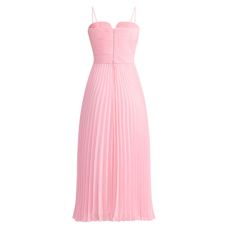 Pleated Chiffon Sleeveless Midi Dress image number null