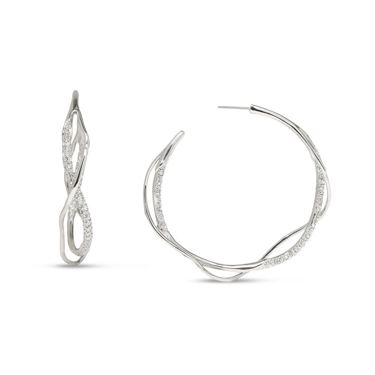 Intertwined Crystal Pave Hoop Earrings image number null