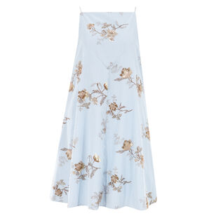 D'Orsay Sleeveless Embroidered Poplin Mini Dress