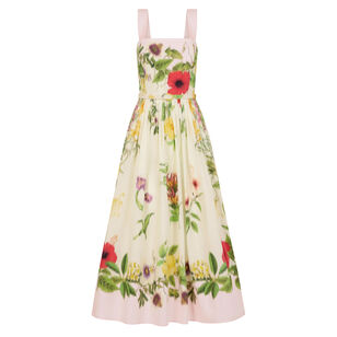 Dominican Mixed-Floral Cotton Poplin Dress