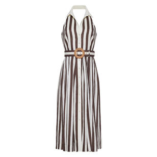 Quentin Sleeveless Halterneck Belted Midi Dress