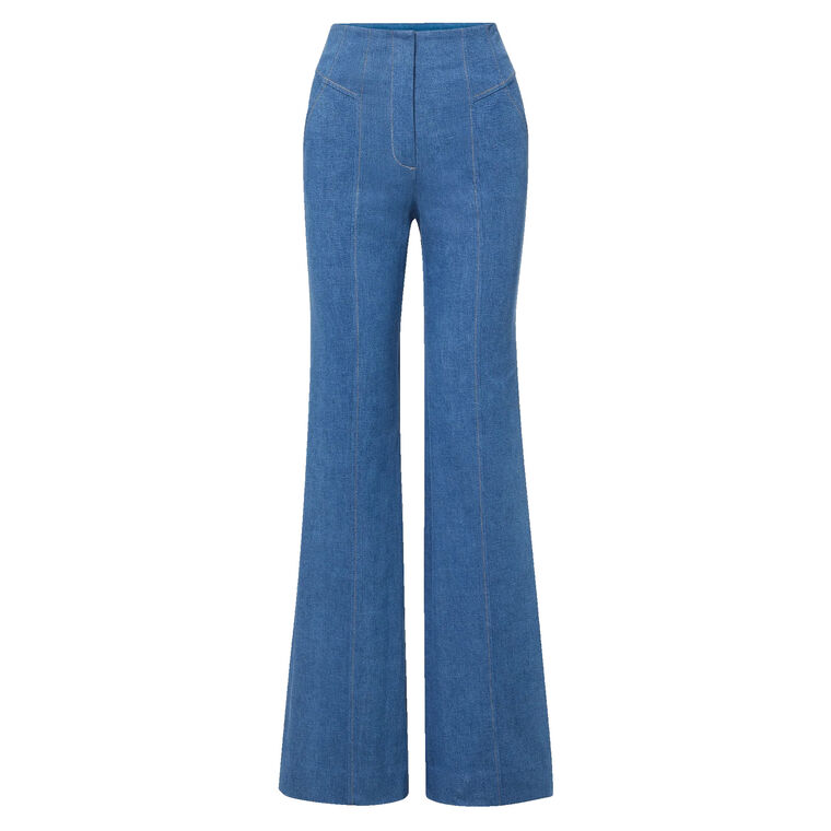 Frenkle High-Rise Flared Denim Trouser image number null