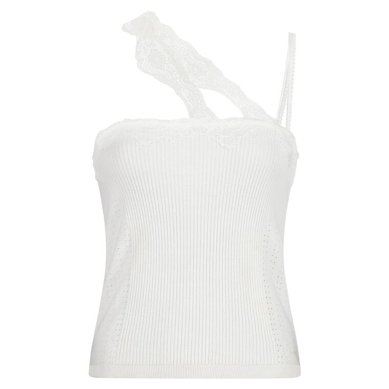 Knit Camisole With Lace Strap image number null