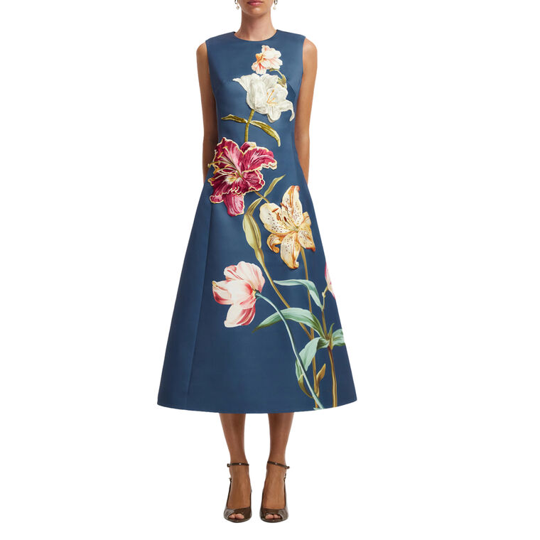 Cleo Embroidered Sleeveless Midi Dress image number null