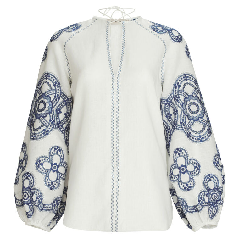 Molveno Long Sleeve V-Neck Blouse image number null