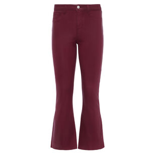 Kendra Coated Cropped Flare Jean
