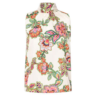 Luka Sleeveless High Neck Satin Top