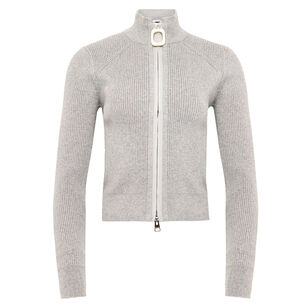 Fitted Zip Up Cardigan